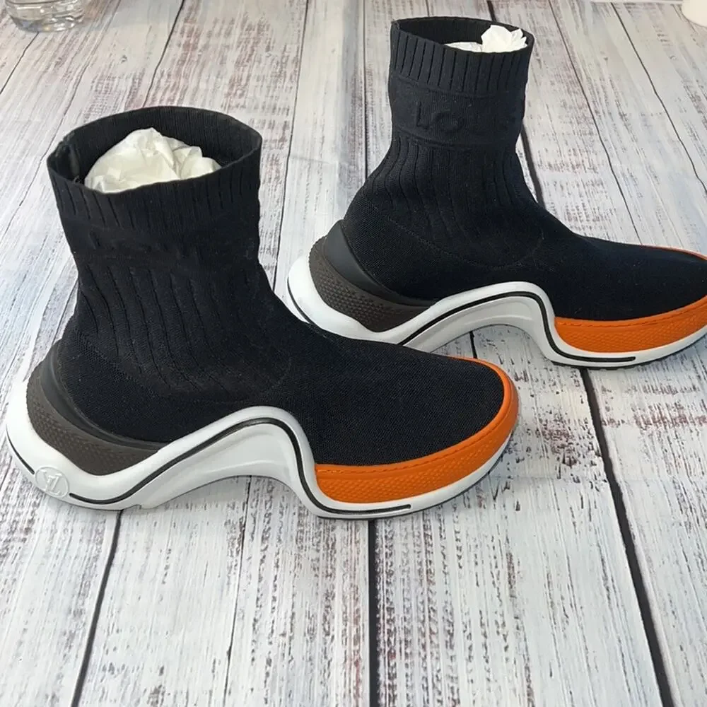 #LOUIS VUITTON Stretch Textile Sneaker Boots 40